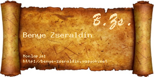 Benye Zseraldin névjegykártya